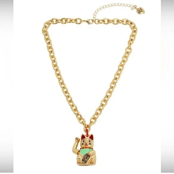 Betsey johnson - LUCKING OUT LUCKY CAT PENDANT NECKLACE RED NWT - Picture 3 of 10